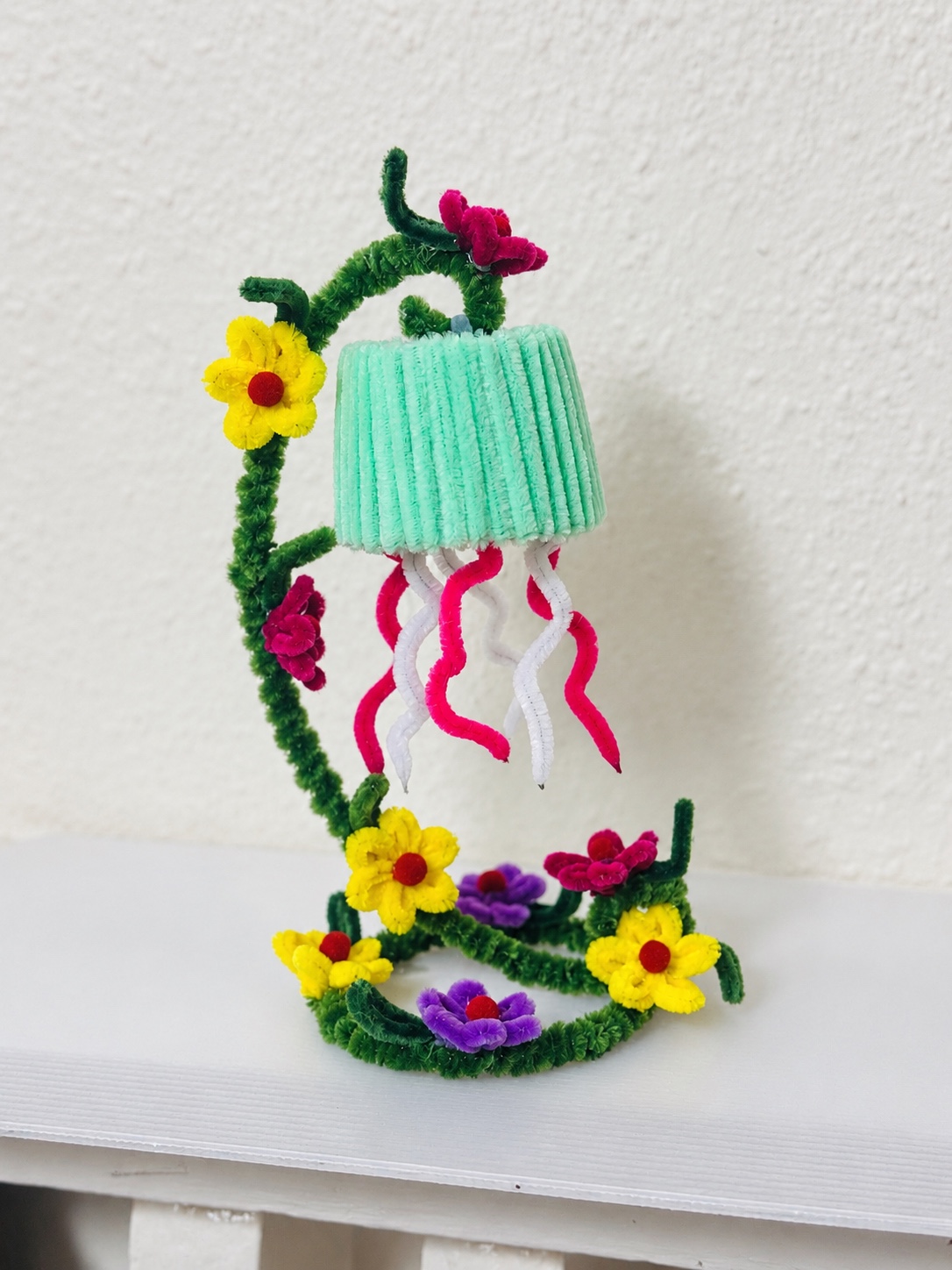 Whimsical hanging garden — handcrafted flower arrangement