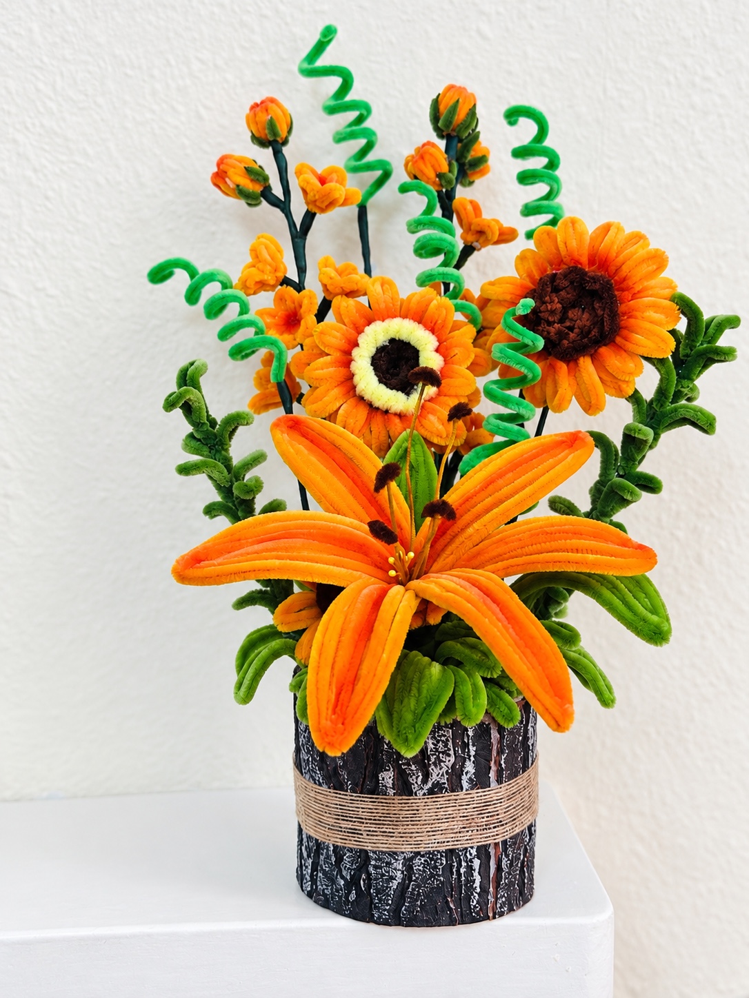 Sunshine orange arrangement — handcrafted flower arrangement