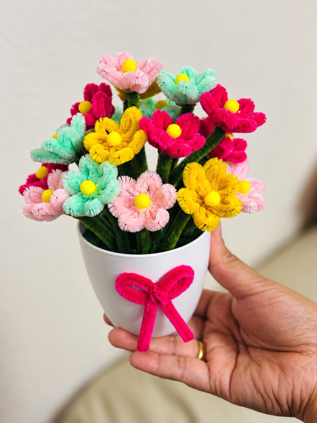 Rainbow gift blooms — handcrafted flower arrangement