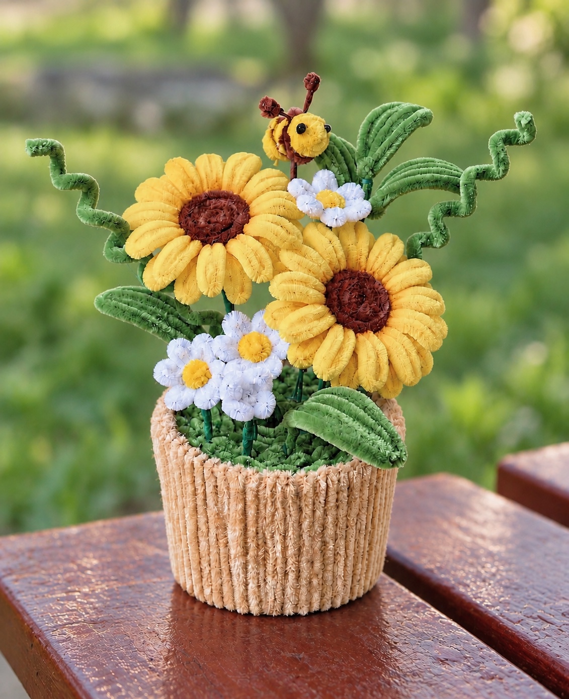 Sunflowers and little daisies — handcrafted flower collection