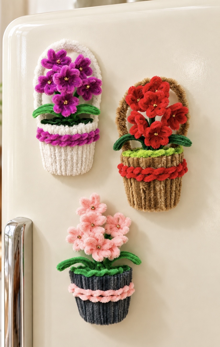 Flower fridge magnets — handcrafted flower collection